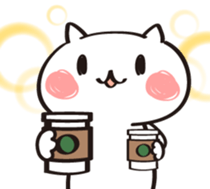 comfy white cat sticker #13799999