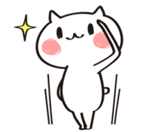 comfy white cat sticker #13800000