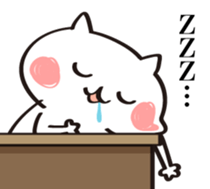 comfy white cat sticker #13800002