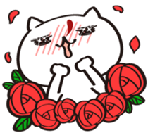 comfy white cat sticker #13800005