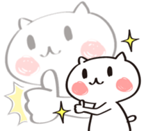 comfy white cat sticker #13800009