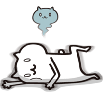 comfy white cat sticker #13800010