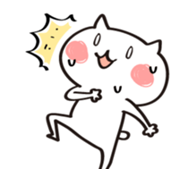 comfy white cat sticker #13800021