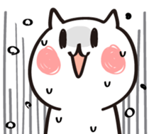 comfy white cat sticker #13800030