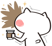 comfy white cat sticker #13800032