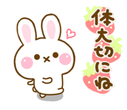 Rabbit Strawberry friendly sticker #13803348
