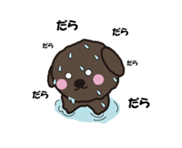 Toy Poodle moving. Black pool of Noah 1 sticker #13803382