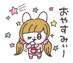 Pigtails girl rabbit sticker #13804375