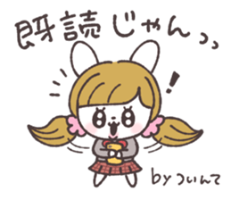 Pigtails girl rabbit sticker #13804376