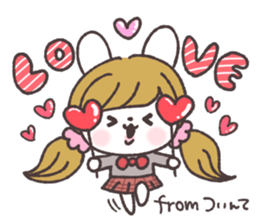 Pigtails girl rabbit sticker #13804380