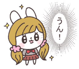 Pigtails girl rabbit sticker #13804381
