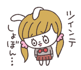 Pigtails girl rabbit sticker #13804384