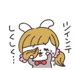 Pigtails girl rabbit sticker #13804387