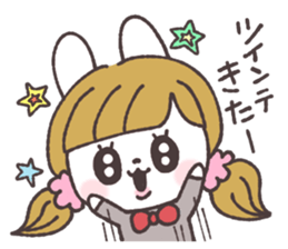 Pigtails girl rabbit sticker #13804388