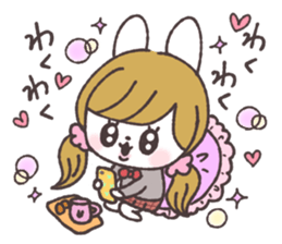 Pigtails girl rabbit sticker #13804389
