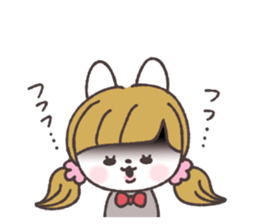 Pigtails girl rabbit sticker #13804393