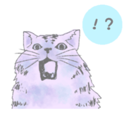 Cute long-haired cats sticker #13812136