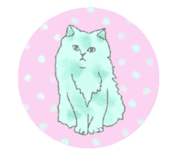 Cute long-haired cats sticker #13812154