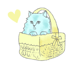 Cute long-haired cats sticker #13812157