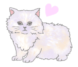 Cute long-haired cats sticker #13812158