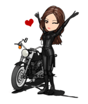 American type Motorcycle girl sticker #13814321