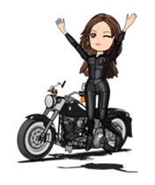 American type Motorcycle girl sticker #13814322