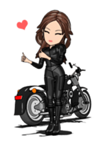 American type Motorcycle girl sticker #13814323