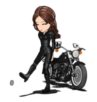 American type Motorcycle girl sticker #13814326