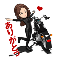 American type Motorcycle girl sticker #13814328