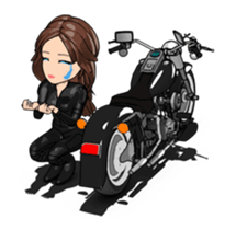 American type Motorcycle girl sticker #13814329