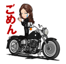 American type Motorcycle girl sticker #13814330