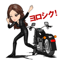 American type Motorcycle girl sticker #13814332