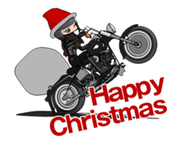 American type Motorcycle girl sticker #13814334