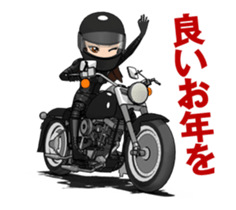 American type Motorcycle girl sticker #13814336