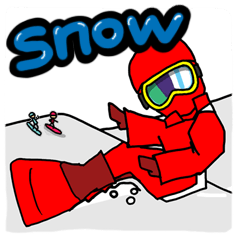 Snowboarder reaction.