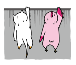 Hen and puss sticker #13819954