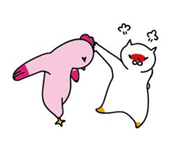 Hen and puss sticker #13819958