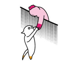 Hen and puss sticker #13819966