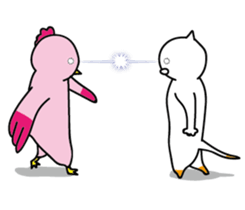 Hen and puss sticker #13819974