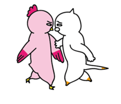 Hen and puss sticker #13819975