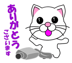 A white cat which is car fun sticker #13821512