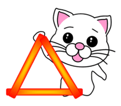 A white cat which is car fun sticker #13821515