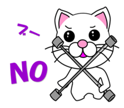 A white cat which is car fun sticker #13821516