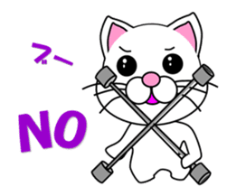 A white cat which is car fun sticker #13821516