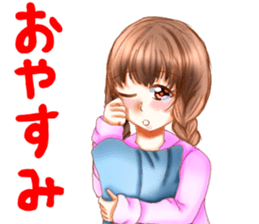 Everyday of brown hair girl sticker #13824336