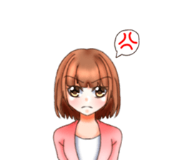 Everyday of brown hair girl sticker #13824347