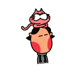 Hong and pink cat sticker #13824911