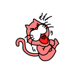 Hong and pink cat sticker #13824934