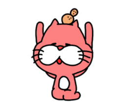 Hong and pink cat sticker #13824937