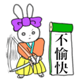 ribbon rabbit (purple) sticker #13827599